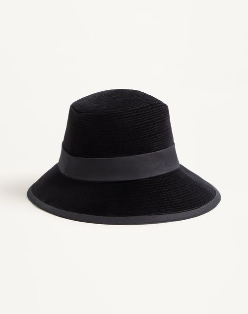 Valentino Garavani - Vlogo Signature Cotton Hat. - Black - Woman - Hats And Gloves
