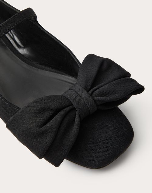 Valentino Garavani - Valentino Garavani Bowjane Mary-jane Ballerina In Crepe Fabric 20mm - Black - Woman - Woman View All