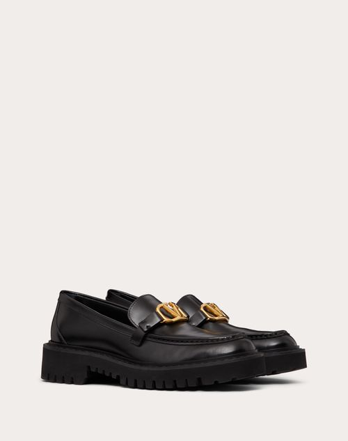Valentino Garavani - Vlogo Signature Calfskin Loafer - Black - Woman - Shelf - W Shoes - Loafers