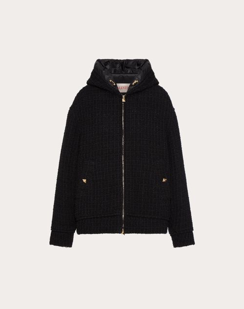 Valentino - Wool Tweed Down Jacket - Black - Woman - Coats And Outerwear