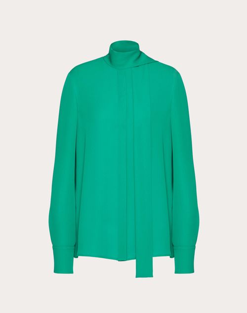 Valentino - Blusa De Georgette - Verde - Mujer - Camisas Y Tops