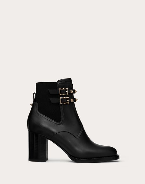 Valentino Garavani - Rockstud Calfskin Ankle Boot 70 Mm - Black - Woman - Boots