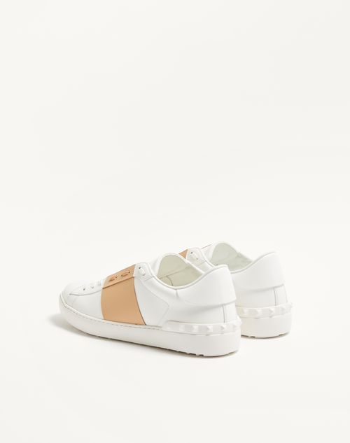 Valentino Garavani - Calfskin Open Sneaker - White/beige - Man - Man