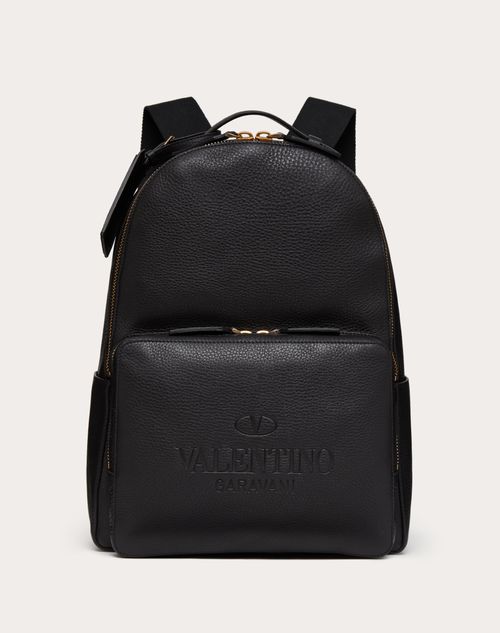 Valentino Garavani - Valentino Garavani Identity Leather Backpack - Black - Man - Man Sale
