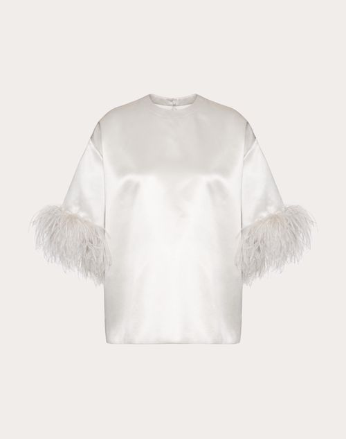Valentino - Satin De Soie Top - Smoky - Woman - Shirts & Tops
