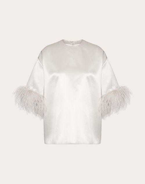 Valentino - Top En Satin De Soie - Smoky - Femme - Prêt-à-porter