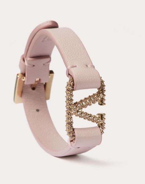 Valentino Garavani Vlogo Signature Leather Bracelet - Pink