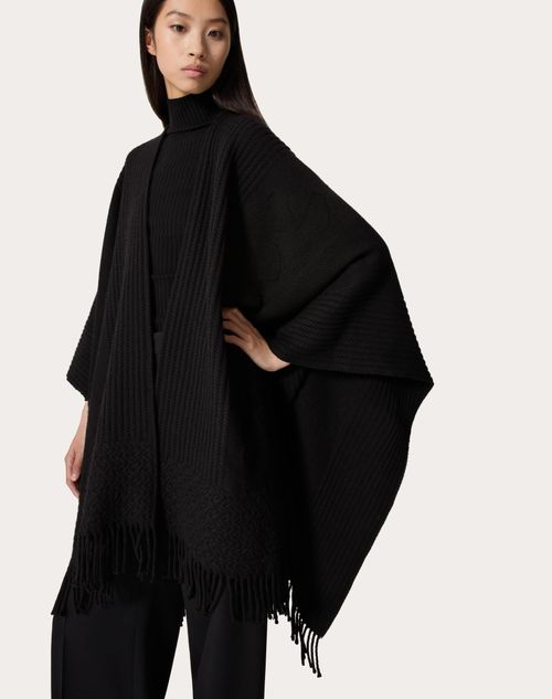 Black cashmere poncho best sale