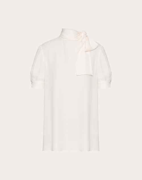 Valentino - Georgette Top - Ivory - Woman - Shirts And Tops
