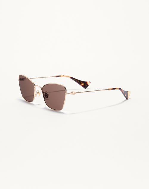Valentino - Metal Cat-eye Eyewear - Gold/brown - Unisex - Eyewear