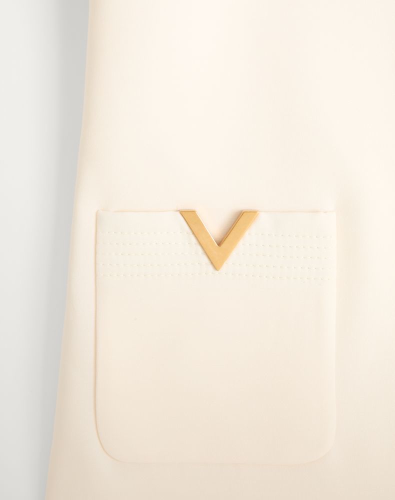 Valentino Crepe Couture Short Dress Woman Ivory 46