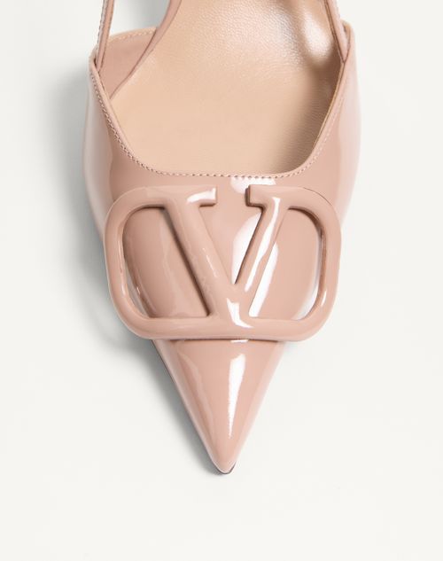 Valentino Garavani - Vlogo Signature Patent Leather Slingback Pump 80mm - Rose Cannelle - Woman - Pumps And Slingbacks