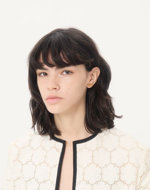 Valentino Garavani - Vlogo Signature Earrings In Metal And Swarovski® Crystals - Gold/crystal - Woman - Jewelry