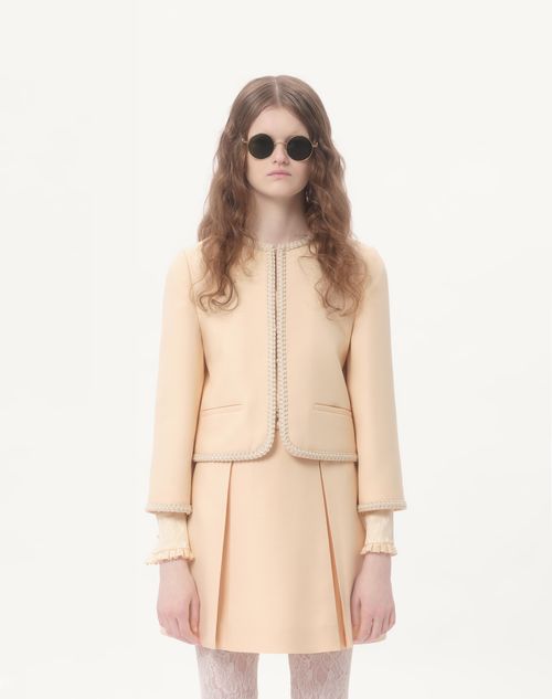 Valentino - CHAQUETA DE CREPE COUTURE  - Abedul - Mujer - Abrigos Y Chaquetas
