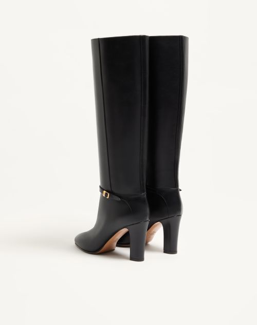 Valentino Garavani - Pattie Calfskin Boot 100mm - Black - Woman - Boots And Ankle Boots