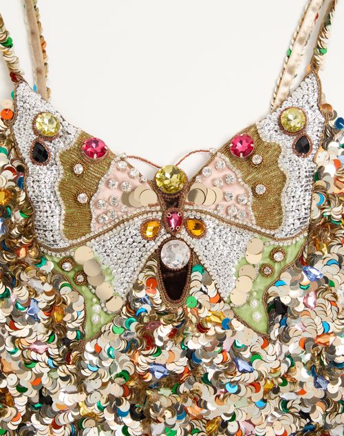 Valentino - Embroidered Tulle Illusione Midi Dress - Multicolour - Woman - Dresses