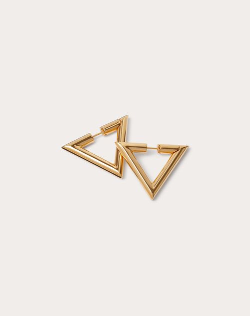 Valentino Garavani - V Detail Metal Earrings - Gold - Woman - Accessories