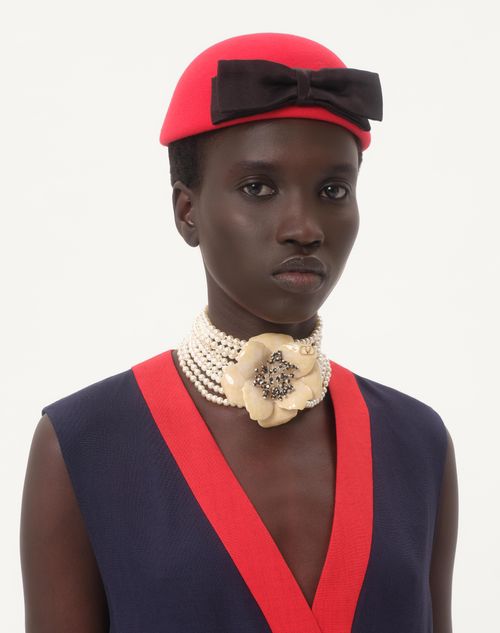 Valentino Garavani - Fleur Lumineuse Necklace In Metal, Enamel, Pearls And Fabric - Gold/ivory/cream/multicolour - Woman - Accessories