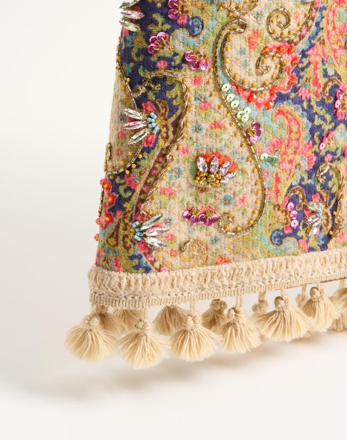Valentino - Embroidered Skirt On Piquet With Paisley Voyage Imaginaire Print - Multicolor - Woman - Skirts