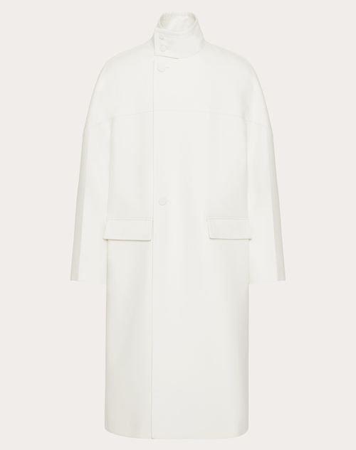 Valentino - High-neck Double Wool And Silk Peacoat - Ivory - Man - Coats And Blazers