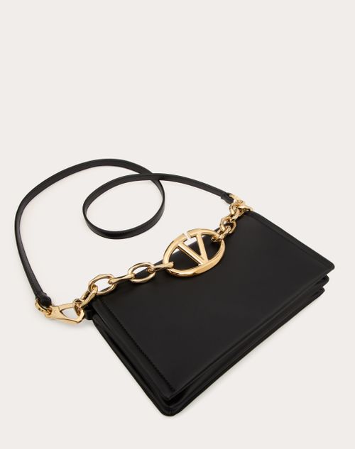 Vlogo Chain Clutch Bag In Nappa Leather With Chain for Woman in Black Valentino US