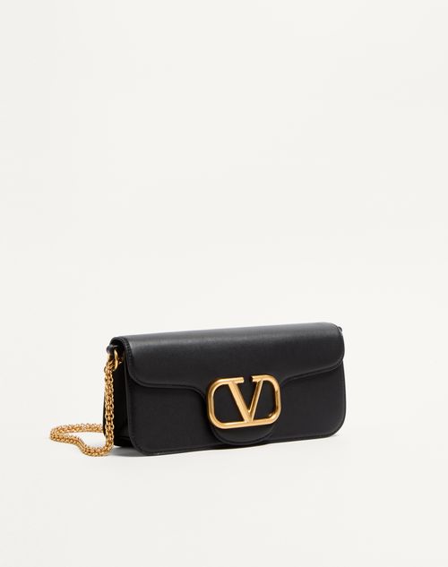 Valentino Garavani - Valentino Garavani Locò Calfskin Shoulder Bag - Black - Woman - Shoulder Bags