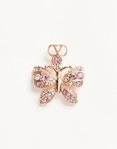 Valentino Garavani - Flutterby Earrings In Metal And Swarovski® Crystals - Rose Gold/crystal - Woman - Accessories