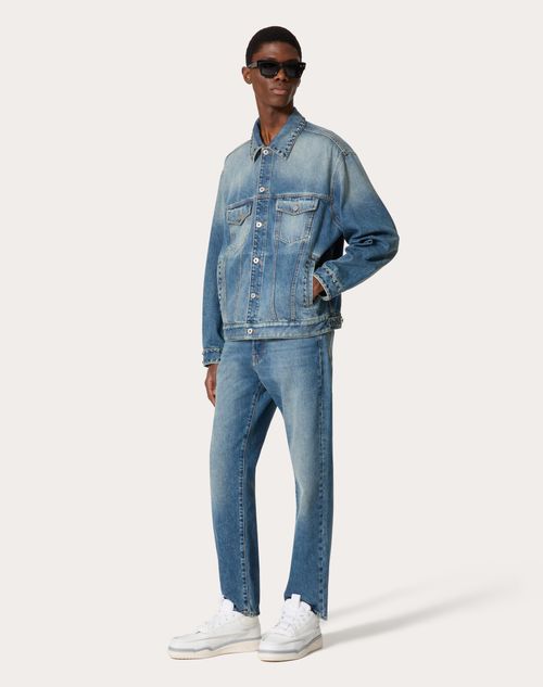 Valentino - Giacca In Denim Con Cabochons - Denim - Uomo - Denim