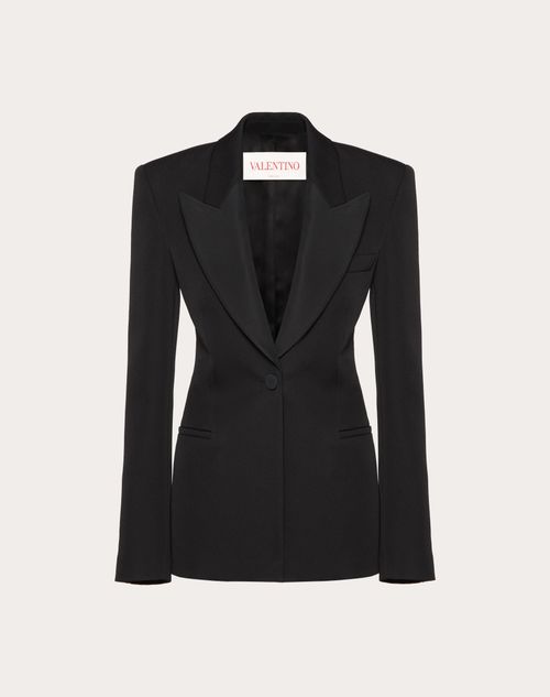 Blazer En Grisaille De Laine pour Femme en Noir Valentino MC