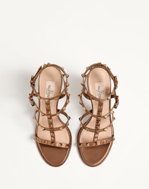 Rockstud Metallic Calfskin Leather Ankle Strap Sandal 90 Mm Rockstud Metallic Calfskin Leather Ankle Strap Sandal 90 Mm