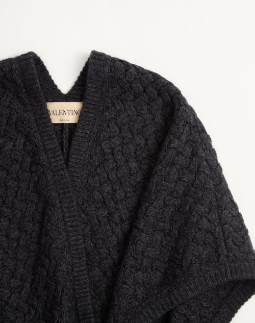 Valentino Garavani - Poncho De Lana Y Mohair - Antracita - Mujer - Accesorios Suaves