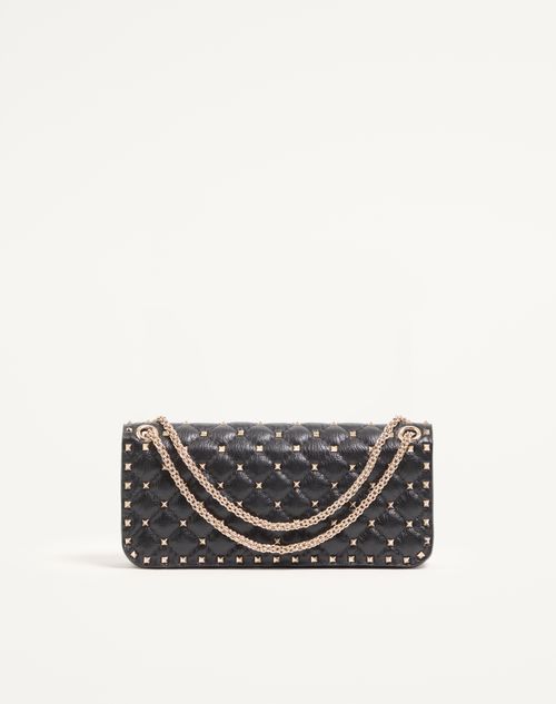 Valentino Garavani - Valentino Garavani Rockstud Spike Medium Shoulder Bag In Kidskin - Black - Woman - Shoulder Bags