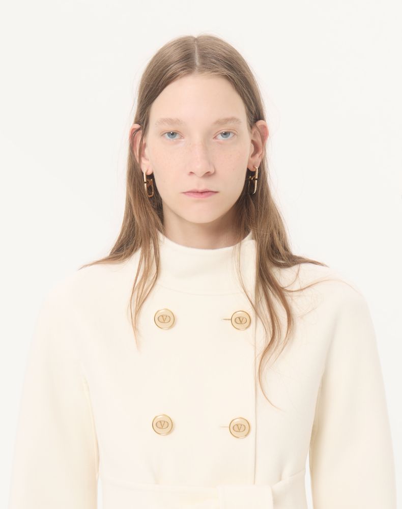 Valentino Compact Drap Coat Woman Ivory 48
