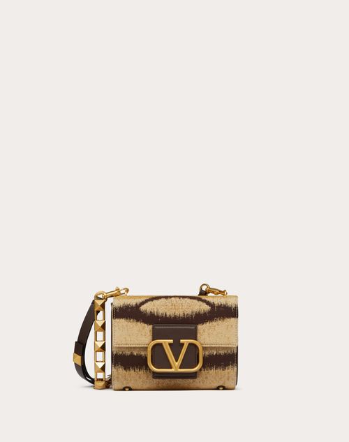 Valentino Garavani - Stud Sign Shoulder Bag In Jacquard Tiger-motif Fabric - Beige/brown - Woman - Shoulder Bags