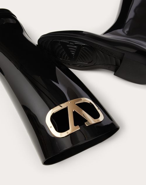 Valentino Garavani - Vlogo Type Rubber Boot 20mm - Black - Woman - Boots