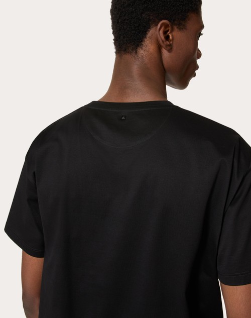 コットン クルーネック Tシャツ for メンズ インチ ブラック | Valentino JP