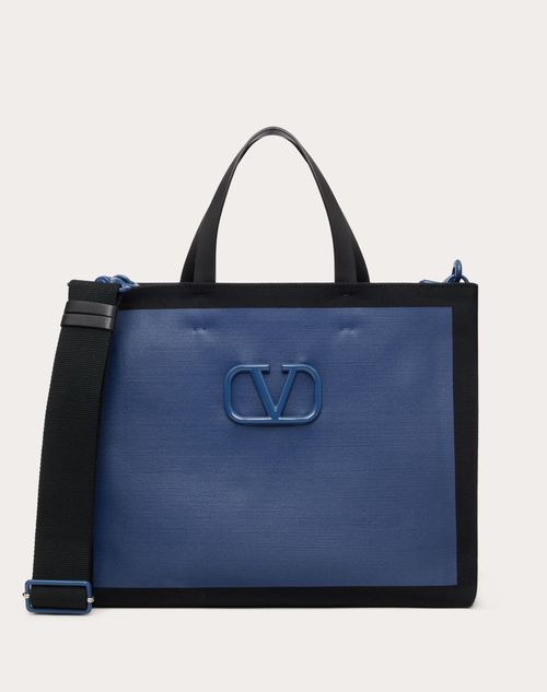Valentino Garavani - Vlogo Signature キャンバス ショッピングバッグ - ブルー/ブラック - 男性 - メンズ ギフト