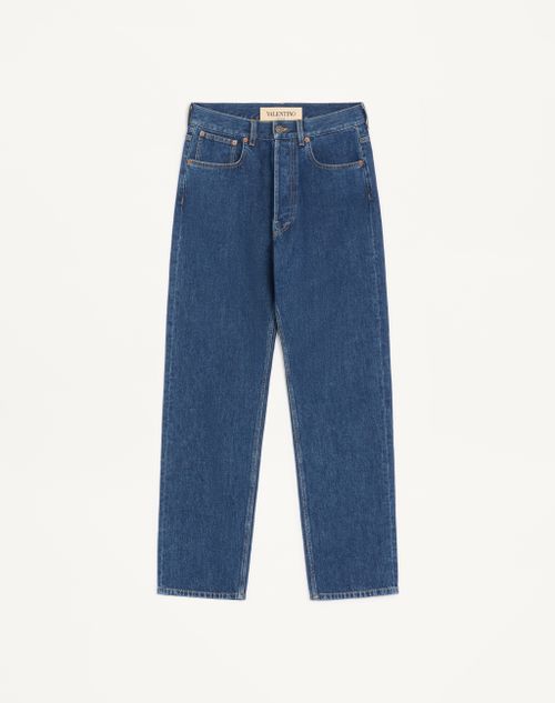 Valentino - Valentino Denim Trousers With Vgold - Denim - Man - Denim