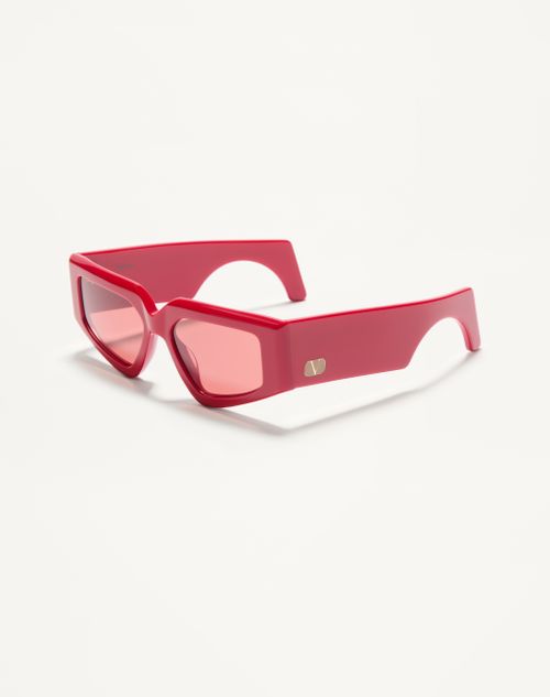 Valentino - Geometric Acetate Eyewear - Red - Woman - Eyewear