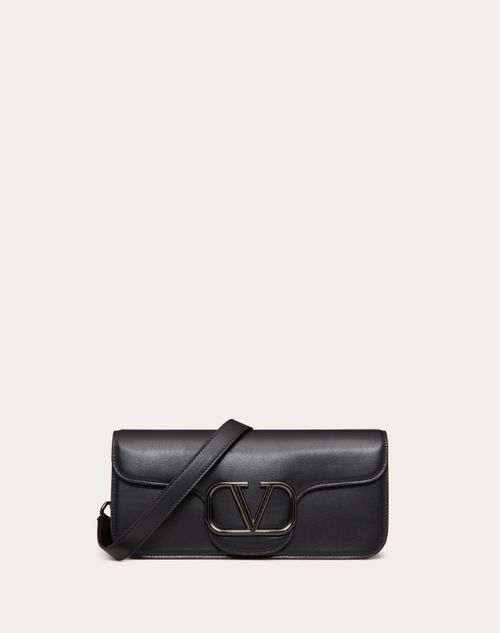 Valentino Garavani Black Leather Messenger Bag for Men