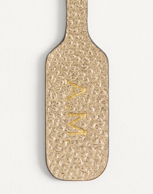 Valentino Garavani - Valentino Garavani Devain Small Shoulder Bag In Laminated Nappa Leather - Gold - Woman - Shoulder Bags