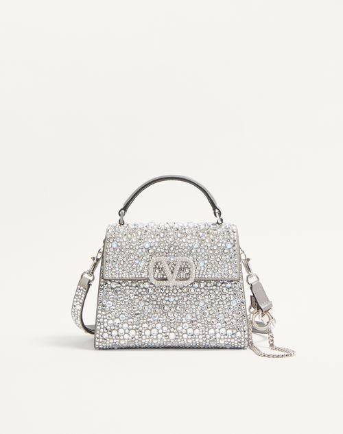 Valentino Garavani - Mini Vsling Handbag With Sparkling Embroidery - Crystal - Woman - Top Handle Bags