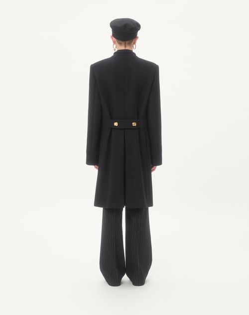 Valentino - Valentino Double-breasted Coat In Double Wool - Black - Man - Coats And Blazers