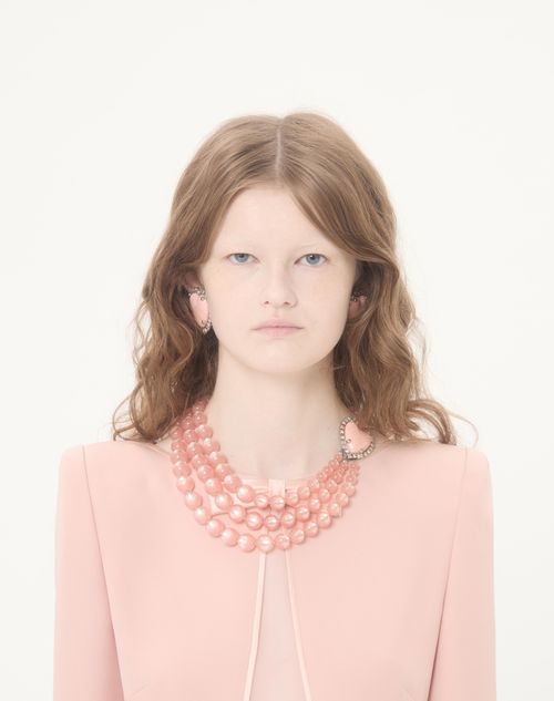 Valentino - Cady Couture Midi Dress With Feathers - Rose - Woman - Dresses