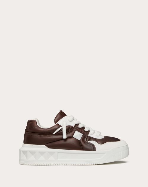 Valentino Garavani - One Stud Xl Low-top Sneaker Aus Kalbsleder Und Glänzendem Nylon - Weiß/fondant - Mann - Schuhe