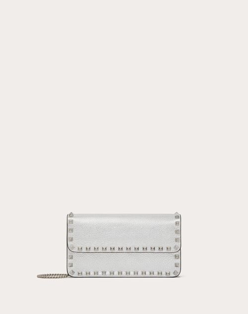 Rockstud Metallic Grainy Calfskin Wallet With Chain for Rockstud Metallic Grainy Calfskin Wallet With Chain for