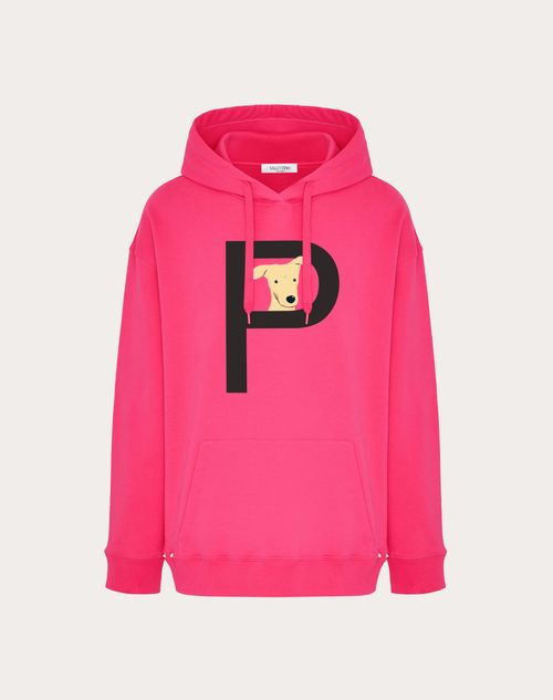 Valentino - Valentino Garavani Rockstud Pet Customisable Unisex Hooded Sweatshirt - Pink/black""" - Man - Rockstud Pet - Ready To Wear