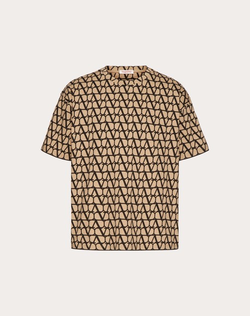Cotton T-shirt With Toile Iconographe Print for Man in Beige/black |  Valentino SA