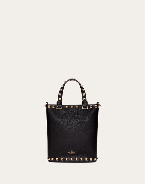 お*ふ様 VALENTINO ブラック スタッズポーチ VALENTINO - ロックスタッズ グレインカーフスキン チェーン