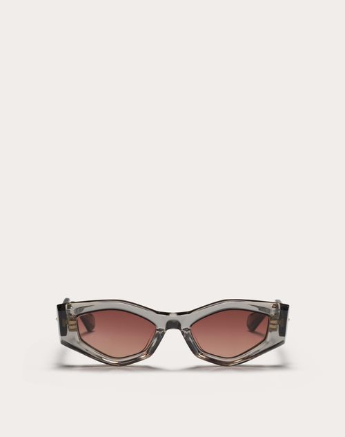 Valentino - Iii - Lunettes Asymétriques En Acétate - Gris/rose Dégradé - Femme - Lunettes De Soleil